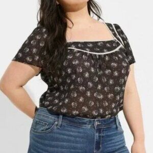 GUC Torrid Crinkle Chiffon Flutter Sleeve Top